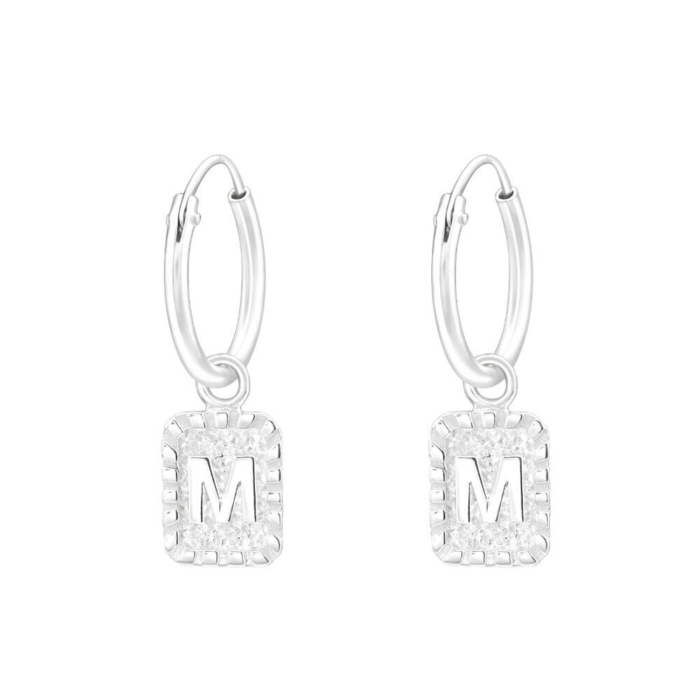 Sterling Silver Huggie Hoop With the Letter M​ personalized earrings